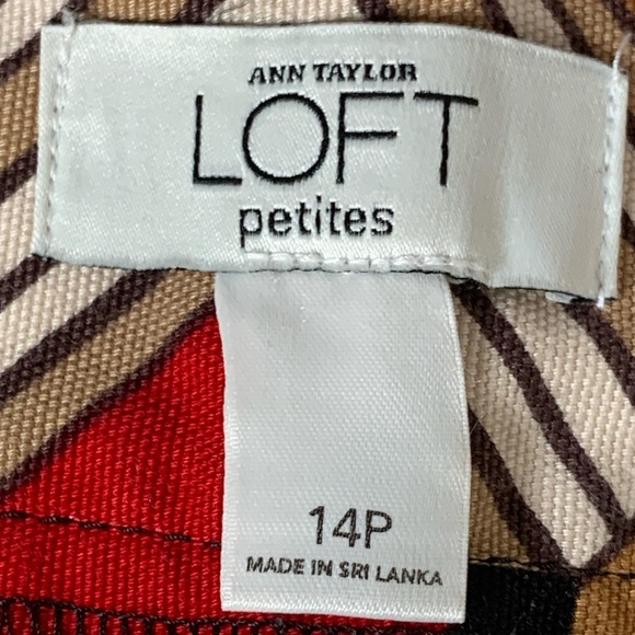 Ann Taylor Loft skirt color block geometric print, size 14 petite - Picture 8 of 12